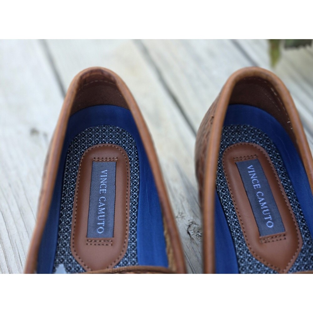 Men's Brown "Garwin" Leather Vince Camuto Penny Loafers Size 9.5M - Picture 2 of 8